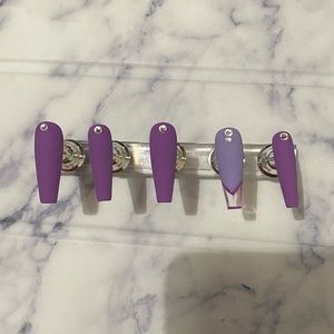 Purple with See Through Press on Nails